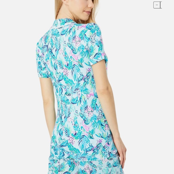 NEW Lilly Pulitzer [ XXS ] PJ Knit Button-Up Top Blue Barking Up‎ Palm Tree - Picture 14 of 14